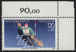 1239 Sporthilfe 120+60 Pf Kanuslalom ** Ecke O.r. - Unused Stamps