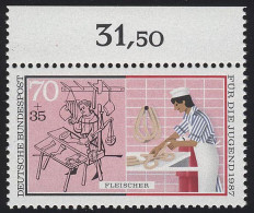 1317 Jugend Fleischer 70+35 Pf ** Oberrand - Unused Stamps