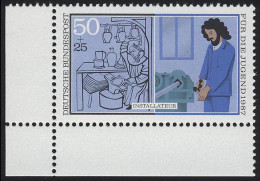 1315 Jugend Installateur 50+25 Pf ** Ecke U.l. - Unused Stamps