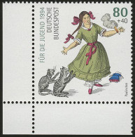 1726 Paulinchen 80+40 Pf ** Ecke U.l. - Unused Stamps