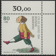 1727 Hans Guck In Die Luft 80+40 Pf ** Ecke O.r. - Unused Stamps