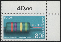 1732 Europa 80 Pf Ohm ** Ecke O.r. - Unused Stamps