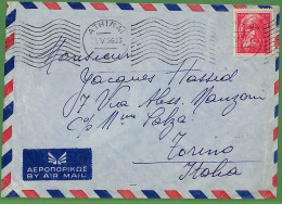 Ad0960 - GREECE - Postal History -  Single Stamp On AIRMAIL COVER To ITALY 1956 - Lettres & Documents