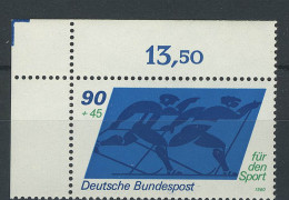 1048 Sporthilfe 90+45 Pf Skilanglauf ** Ecke O.l. - Unused Stamps