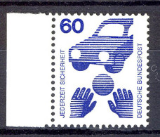 701 Unfallverhütung 60 Pf Seitenrand Li. ** Postfrisch - Ungebraucht