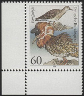 1539 Seevögel 60 Pf Kampfläufer ** Ecke U.l. - Unused Stamps