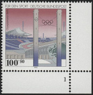 1652 Sporthilfe 100+50 Pf Olympiastadion ** FN1 - Unused Stamps