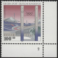 1652 Sporthilfe 100+50 Pf Olympiastadion ** FN2 - Unused Stamps