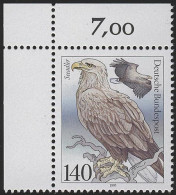 1542 Seevögel 140 Pf Seeadler ** Ecke O.l. - Unused Stamps