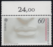 1278 Europa Naturschutz Umweltschutz Wasser 60 Pf ** Oberrand - Unused Stamps