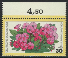 904 Blumen 30+15 Pf Phlox ** Oberrand - Unused Stamps