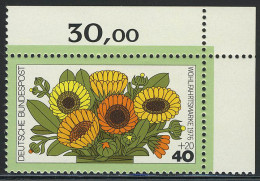 905 Blumen 40+20 Pf Ringelblumen ** Ecke O.r. - Unused Stamps