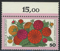 906 Blumen 50+25 Pf Zinnien ** Oberrand - Unused Stamps