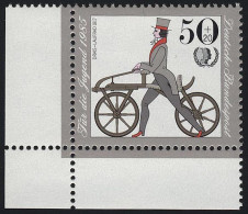 1242 Jugend Historische Fahrräder 50+20 Pf ** Ecke U.l. - Neufs