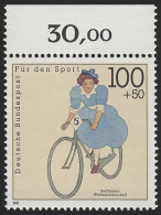 1500 Sporthilfe 100+50 Pf Radfahren ** Oberrand - Unused Stamps