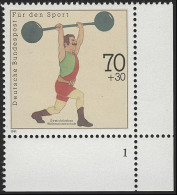 1499 Sporthilfe 70+30 Pf Gewichtheben ** FN1 - Neufs