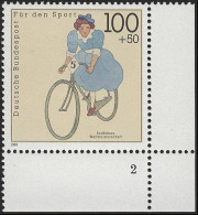 1500 Sporthilfe 100+50 Pf Radfahren ** FN2 - Unused Stamps