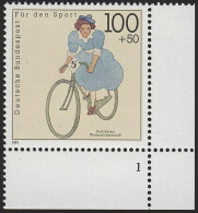 1500 Sporthilfe 100+50 Pf Radfahren ** FN1 - Unused Stamps