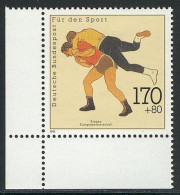 1502 Sporthilfe 170+80 Pf Ringen ** Ecke U.l. - Unused Stamps