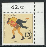 1502 Sporthilfe 170+80 Pf Ringen ** Ecke O.r. - Unused Stamps
