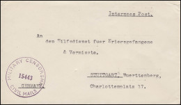 Zensur MILITARY CENSORSHIP CIVIL MAILS 15443 Auf Kriegsgefangenenbrief 1945/46 - Feldpost World War II