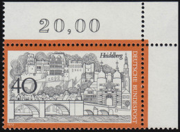 747 Fremdenverkehr 40 Pf Heidelberg ** Ecke O.r. - Unused Stamps