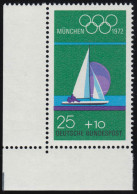 720 Olympische Sommerspiele 25+10 Pf Segeln ** Ecke U.l. - Unused Stamps