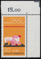 719 Olympische Sommerspiele 20+10 Pf Ringen ** Ecke O.r. - Unused Stamps