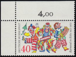 748 Kölner Karneval ** Ecke O.l. - Unused Stamps