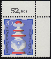 745 Wohlfahrt Schachfiguren 70+35 Pf König ** Ecke O.r. - Unused Stamps