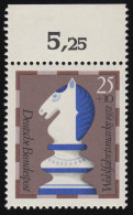 742 Wohlfahrt Schachfiguren 25+10 Pf Springer ** Oberrand - Unused Stamps