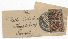 Streifband 1923 Nach Saissach/Schweiz, MiNr. 231 MeF - Covers & Documents