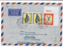 Mannheim Luftpost 1955  Nach Bogotá, Columbia, Ecke - Briefe U. Dokumente