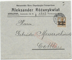 Brief Von Warschau 1916 An Messerschmidt In Cottbus, Zensur Posen - Occupation 1914-18