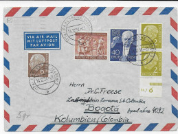 Luftpost 1954, Karlsruhe Nach Bogotá, Columbia, Teil HAN Nummer - Covers & Documents