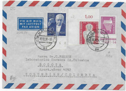 Luftpost 1956, Mannheim Nach Bogotá, Columbia, Teil HAN Nummer - Lettres & Documents