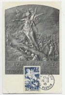 FRANCE 4FR LIBERATION CARTE MAXIMUM PARIS XVII 15.3.1945 AV WAGRAM - 1940-1949