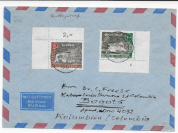 Luftpost FDC Von Mannheim Nach Bogotá, Kolumbien 1962, Eckrand, Form Nr. - Briefe U. Dokumente