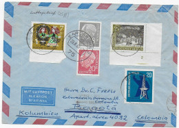 Luftpost Von Karlsruhe 1963 Nach Bogotá, Kolumbien, Form Nr. 2 - Briefe U. Dokumente