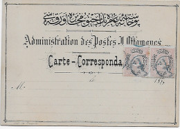 Türkei: Administration Des Postes, Carte-Correspondance, 2 Marken - Other & Unclassified