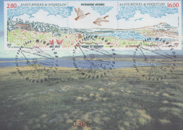 Carte  Maximum  1er  Jour   SAINT  PIERRE  Et   MIQUELON   Patrimoine  Naturel    Etang  De  MIRANDE  1994 - Cartes-maximum