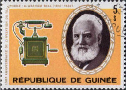 Guinée (Rep) Poste Obl Yv: 572/575 Centenaire De La 1.Liaison Téléphonique Graham Bell (Beau Cachet Rond) - Guinea (1958-...)