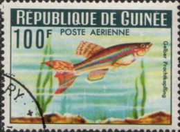 Guinée (Rep) Avion Obl Yv: 38/39 Poissons (Beau Cachet Rond) - Guinée (1958-...)