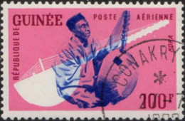 Guinée (Rep) Avion Obl Yv: 19/21 Musique Guinéenne (TB Cachet Rond) - Guinée (1958-...)