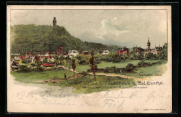 Lithographie Falkenstein B. Bad Kronthal, Ruine, Heilanstalt Und Dorf Falkenstein  - Other & Unclassified