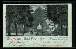 Mondschein-Lithographie Bad Kissingen, Kurgarten Mit Quellengruppe  - Bad Kissingen