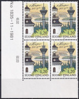 FINNLAND 1982 Mi-Nr. 895 ** MNH Eckrand-Viererblock - Unused Stamps