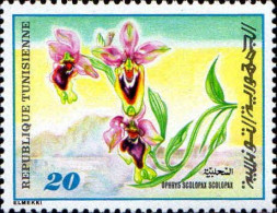 Tunisie (Rep) Poste N** Yv: 923 Mi:986 Ophrys Scolopax Scolopax Ochidée - Tunesien (1956-...)