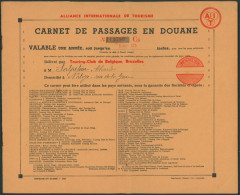 Carnet De Passage En Douane (1953, Natoye) Délivré Par Le Touring-club De Bruxelles / Plié En Deux. - Historical Documents