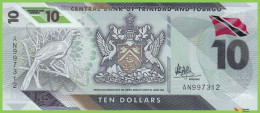Voyo TRINIDAD & TOBAGO 10 Dollars 2020 P62 B238a AN UNC Polymer - Trinité & Tobago